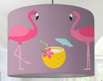 Flamingo lampshade living room