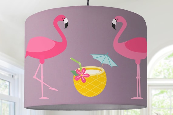 Flamingo lampshade living room