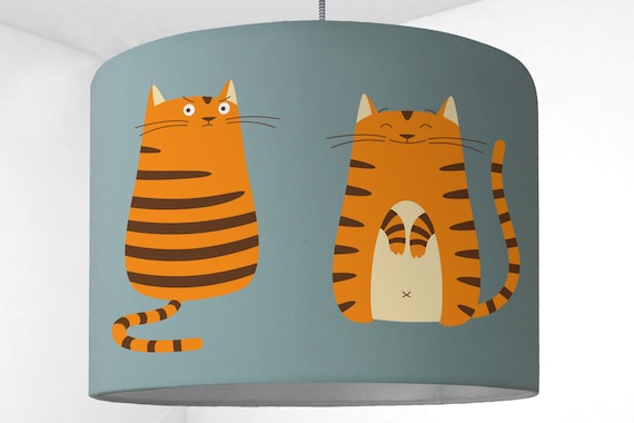 Lampshade CATS children's room lamp mint