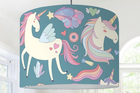 Baby Lamp Lampshade Kids Lamp Unicorn blue