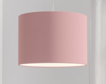 Lamp organic cotton lampshade pink handmade