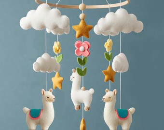 Lama Mobile - Baby Mobile with cloud stars