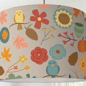 Lampshade Baby Babylampe Birds Flowers Pattern