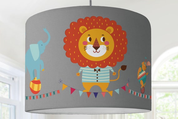 CIRCUS  children's lampshade gray