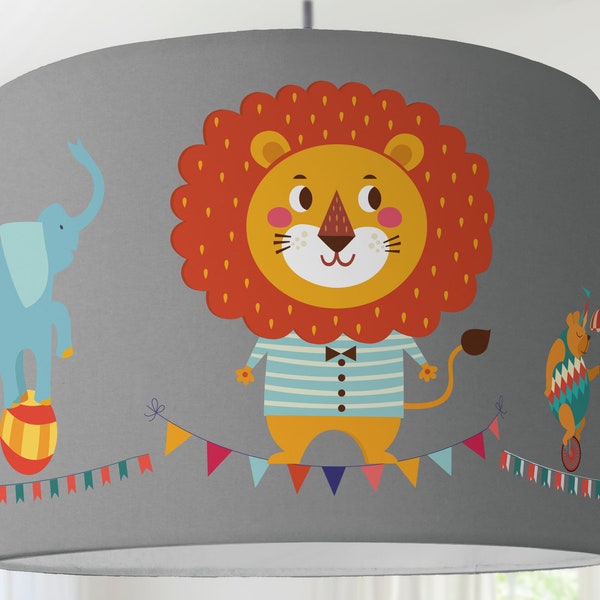 ZIRKUS Kinderlampe Lampenschirm grau