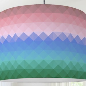 Lampenschirm Designlampe grafisches Muster Retro bunt Dreiecke Bild 1