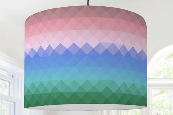Lampshade design lamp graphic pattern retro colorful triangles