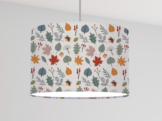 Lamp shade peacock bird lamp flower floral pattern blue nursery bedroom dining room