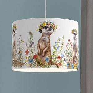 Lampshade Nursery Lamp Animals Forest Forest Animals Squirrel Snail Tree Baby Babylampe Toddler gray