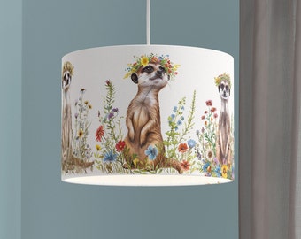 Lampshade Nursery Lamp Animals Forest Forest Animals Squirrel Snail Tree Baby Babylampe Toddler gray