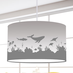 Hanging lamp children lampshade whale sea fish white nursery