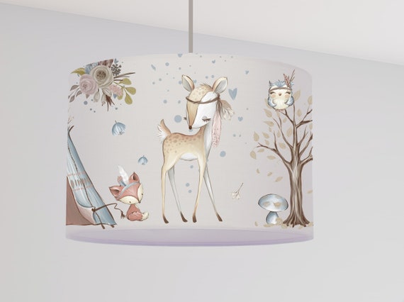 Hanging lamp children lampshade boho white nursery
