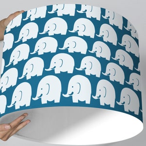 Lampenschirm Elefant Elefanten Dschungel Zoo Zirkus Zirkuslampe blau Kinderlampe Kinderzimmer Bild 2