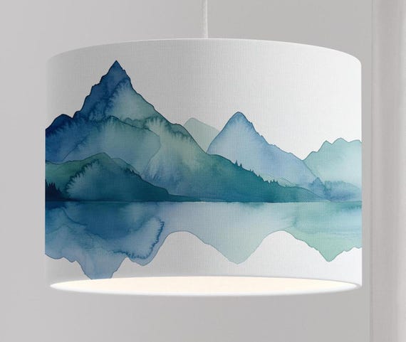 Lampshade for children whale fish sea turtle nursery mint
