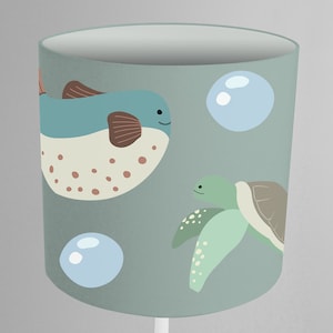 Lampshade floor lamp fish fish whale nursery whale fish ocean sea baby baby lamp