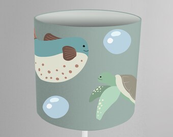 Lampshade floor lamp fish fish whale nursery whale fish ocean sea baby baby lamp