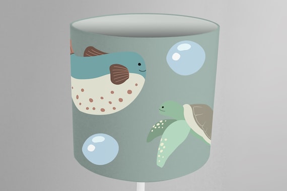 Lampshade floor lamp fish fish whale nursery whale fish ocean sea baby baby lamp