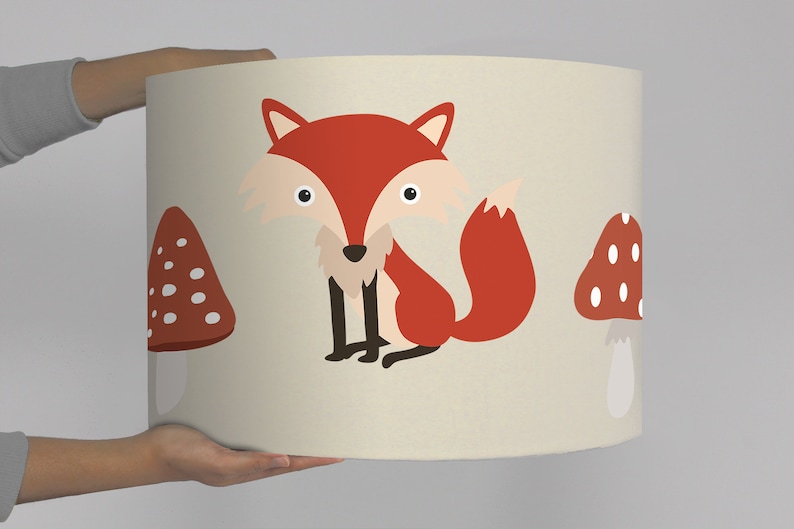 Lampshade Children's Room Squirrel Rabbit Fox beige image 3