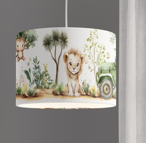 Lampshade Nursery Lamp Animals Forest Forest Animals Squirrel Snail Tree Baby Babylampe Toddler gray