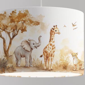 Lampshade Nursery Lamp Animals Forest Forest Animals Squirrel Snail Tree Baby Babylampe Toddler gray
