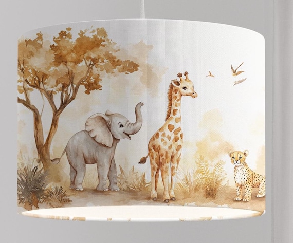 Lampshade Nursery Lamp Animals Forest Forest Animals Squirrel Snail Tree Baby Babylampe Toddler gray