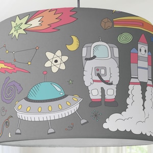Lampshade Nursery Space Rocket Space Astronaut