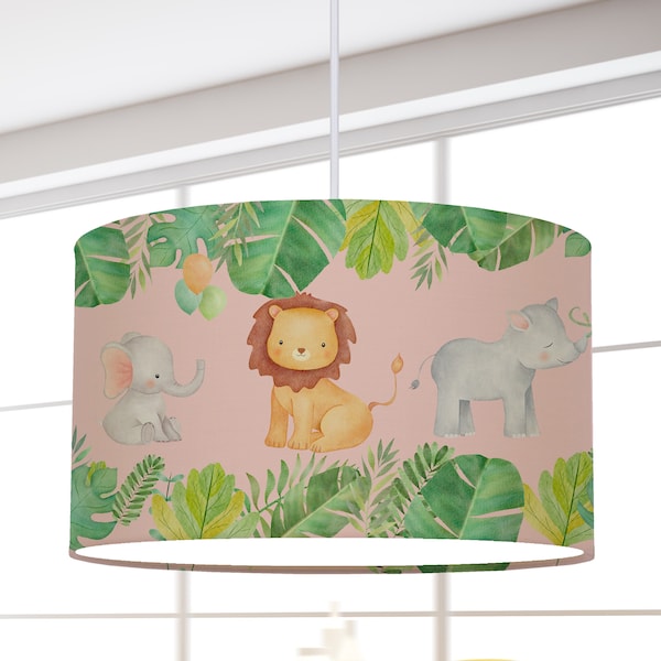 Lampe kinderzimmer Jungel Tiere Baumwolle lampenschirm