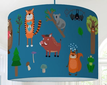 Kinderlampe Waldtiere blau