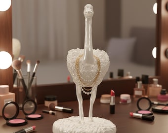 Decorative bird sculpture – hand-painted, elegant decorative object, jewelry holder or plant figure, sustainable design