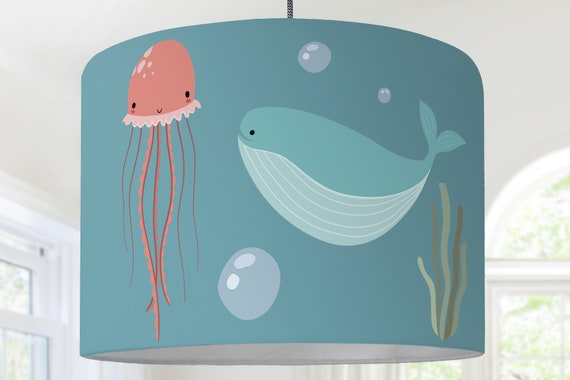 Lampshade child nursery lamp blue