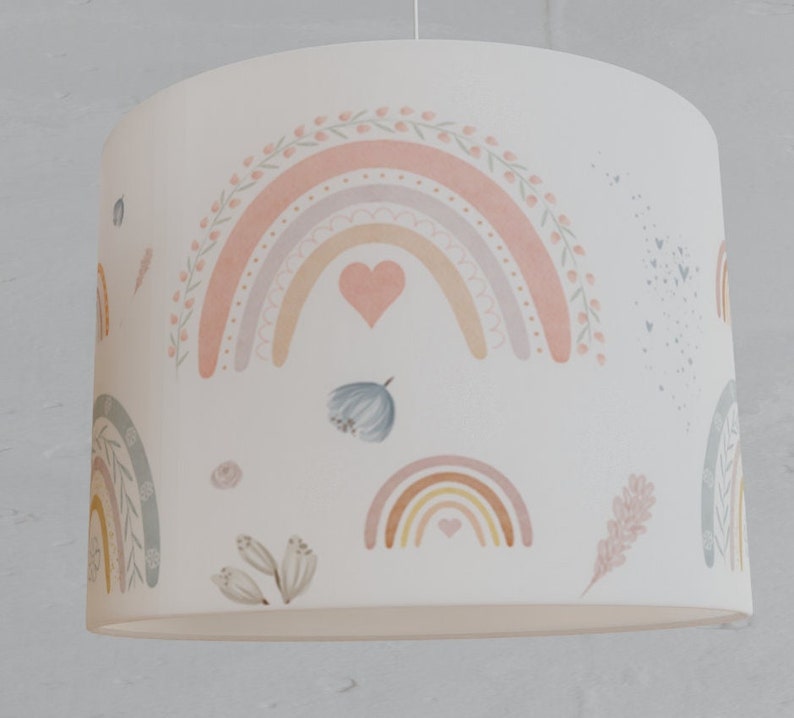 Lampe enfant abat-jour arc-en-ciel fille bohème motif scandinave moderne minimaliste image 3