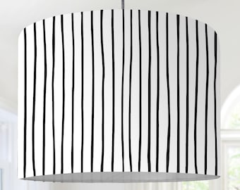 Hanging lamp lampshade stripes black white modern Scandinavian pattern modern Scandinavian