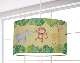 Lamp children's room jungle animals cotton lampshade