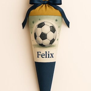 Cône de football scolaire, cornet de bonbons, inscription scolaire garçon, gardien de but, ballon, stade, cadeau de rentrée scolaire, personnalisé, avec nom, botteur