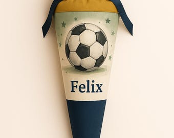 School cone football, candy cone, school enrollment boy, goalkeeper, ball, stadium, back to school gift, personalized, with name, kicker
