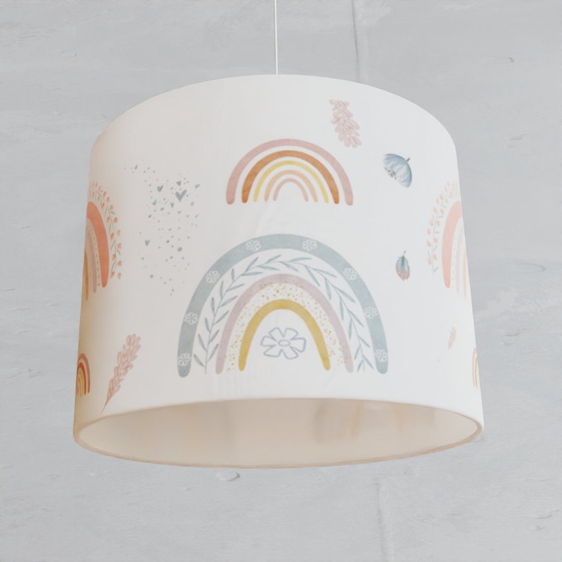 Lampe enfant abat-jour arc-en-ciel fille bohème motif scandinave moderne minimaliste image 4