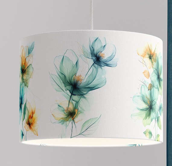 Lampenschirm schwarz weiß modern skandinavisch Blumen modern skandinavisch