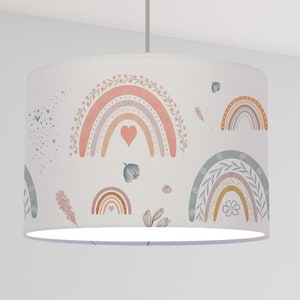 Lampe enfant abat-jour arc-en-ciel fille bohème motif scandinave moderne minimaliste image 1