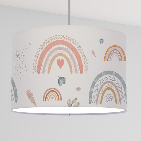 Lampada per bambini paralume arcobaleno ragazza boho modello scandinavo moderno e minimalista