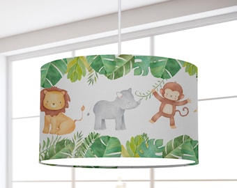 Lamp children's room lampshade jungle animals cotton lampshade