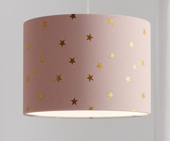 children's lamp lampshade stars gold application Scandinavian pattern modern minimalist