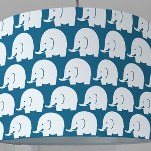 Lampenschirm Elefant Elefanten Dschungel Zoo Zirkus Zirkuslampe blau Kinderlampe Kinderzimmer Bild 1