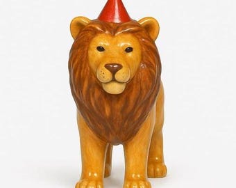 Candle holder lion birthday, hand-painted figure, animal candle holder, birthday decoration, gift idea, party decoration, handmade, unique