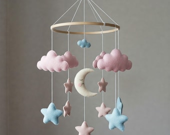 Magical Gold Mobile - Baby Mobile with cloud stars