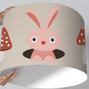 Lampshade Children's Room Squirrel Rabbit Fox beige image 2