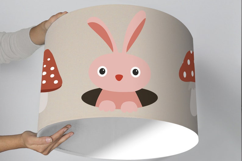 Lampshade Children's Room Squirrel Rabbit Fox beige image 2