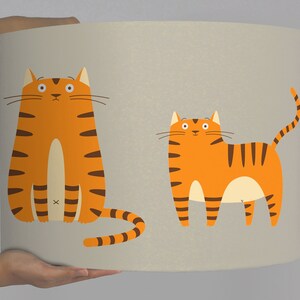 Katzenlampe Lampenschirm Katze Kinderlampe beige Bild 2