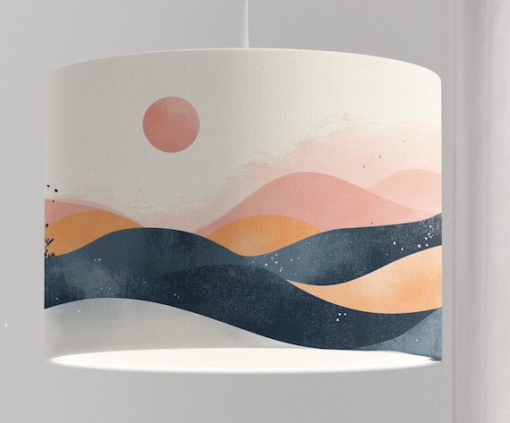 Lampshade for children whale fish sea turtle nursery mint