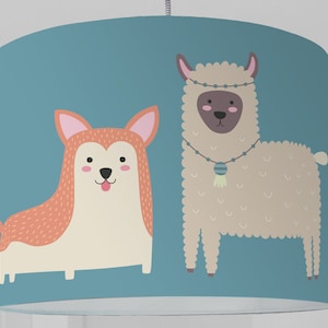 Lampshade animals children&#39;s lamp blue