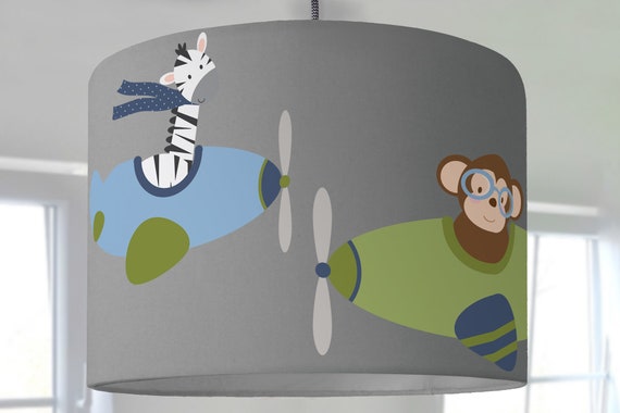 Children lamp aircraft animals lampshade GRAY